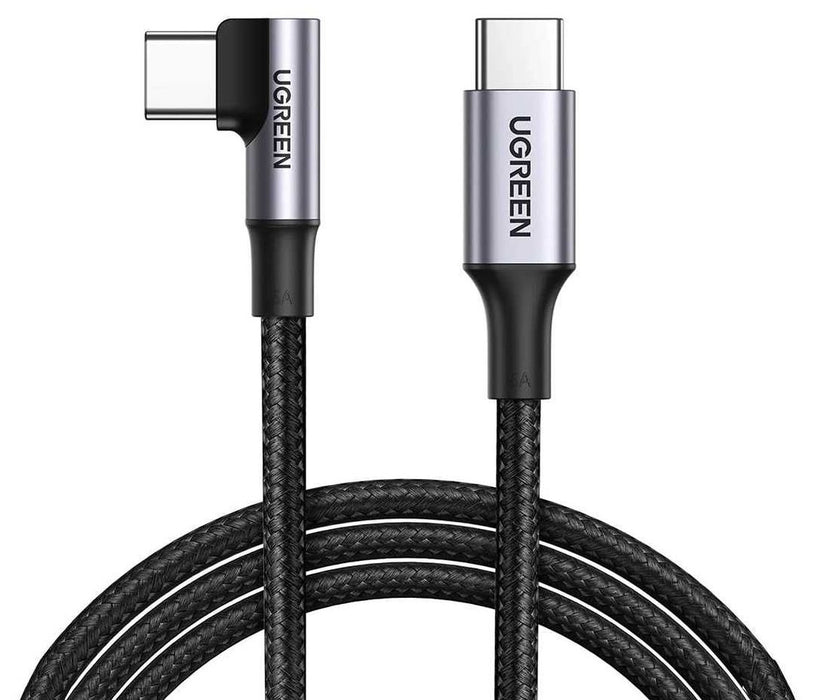 Ugreen US334 70643 USB-C (angled) / USB-C (straight) cable 100W PD 1m - black