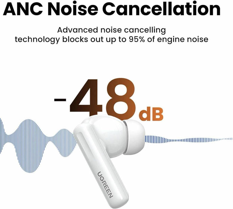 Ugreen HiTune T6 wireless headphones with ANC function + USB-A - USB-C cable - white