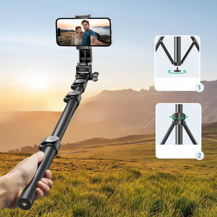 Ugreen LP680 selfie stick with stand and Bluetooth remote control 1.8m - black