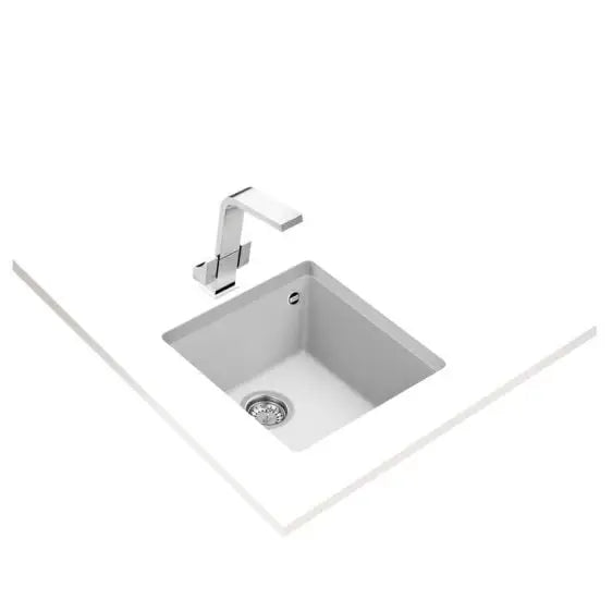 Undercounter Sink TEKA Square 40.40 TG WHITE - Еднокоритни мивки за вграждане<<<Мивки за вграждане<<<Уреди за