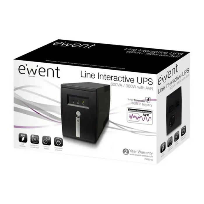 Uninterruptible Power Supply System Interactive UPS Ewent EW3946 360W Black 360 W 600 VA - Електроника Периферни и