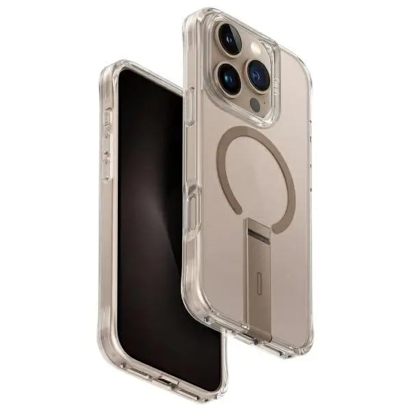 Uniq case Eleva with Vertica Stand iPhone 16 Pro 6.3’’ gold/taupe gold - Cell phone cases and covers<<<HurtelXML
