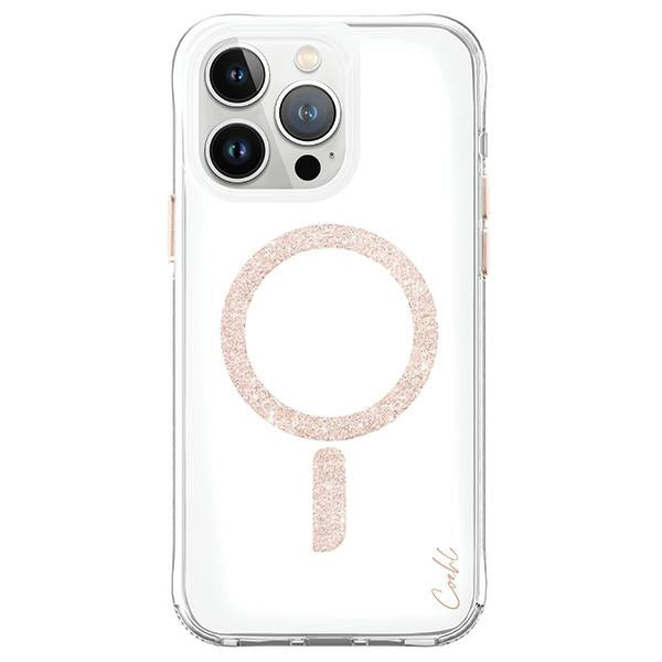 Uniq Coehl Glace Magnetic Charging case for iPhone 15 Pro - pink and gold - Cell phone cases and covers<<<HurtelXML