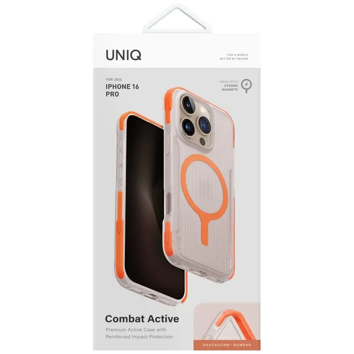 Uniq Combat Active Magclick Charging Case for iPhone 16 Pro - Orange - Cell phone cases and covers<<<HurtelXML