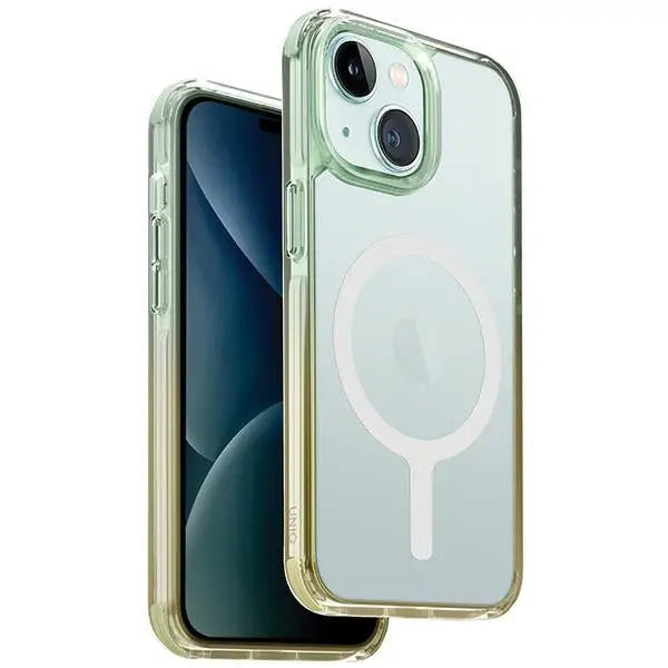 Uniq Combat Duo Magclick Charging case for iPhone 15 - green and yellow - Cell phone cases and covers<<<HurtelXML