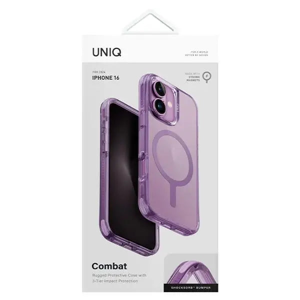 Uniq Combat iPhone 16 6.1’’ Magclick Charging case pink/gray pink - Cell phone cases and covers<<<HurtelXML