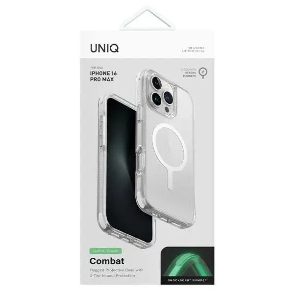 Uniq Combat iPhone 16 Pro Max 6.9’’ Magclick Charging case white/lume white - Cell phone cases and covers<<<HurtelXML