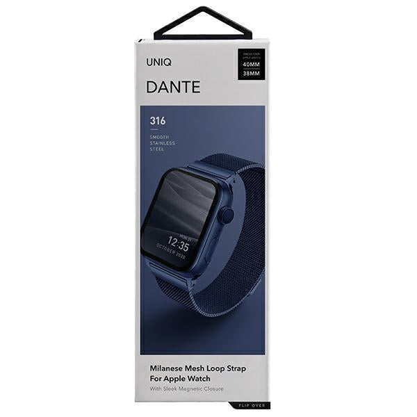 Uniq Dante Stainless Steel Strap for Apple Watch 1/2/3/4/5/6/7/8/SE/SE2 38/40/41mm - Blue - Other cell phone