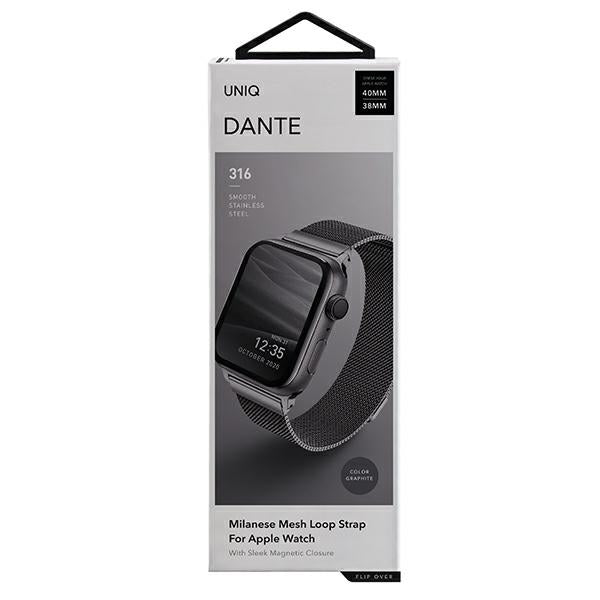 Uniq Dante Stainless Steel strap for Apple Watch 1/2/3/4/5/6/7/8/SE/SE2 38/40/41mm - graphite - Other cell phone