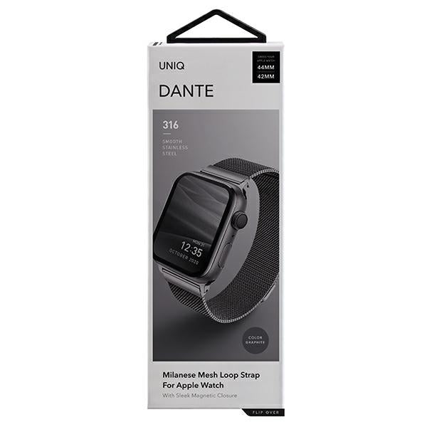 Uniq Dante Stainless Steel strap for Apple Watch 1/2/3/4/5/6/7/8/SE/SE2 42/44/45mm - graphite - Other cell phone