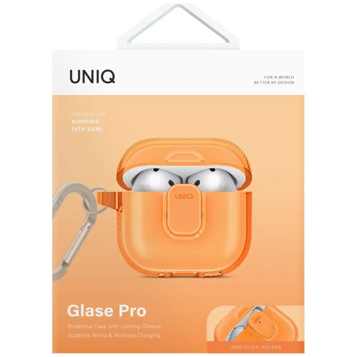 Uniq Glase Pro Case for AirPods 4 - Orange - Cell phone cases and covers<<<HurtelXML