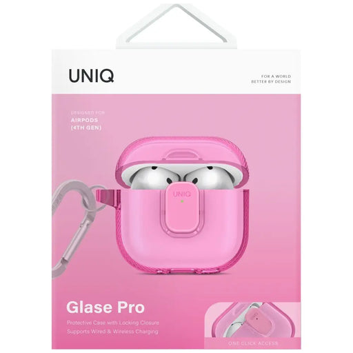 Uniq Glase Pro Case for AirPods 4 - Pink - Cell phone cases and covers<<<HurtelXML