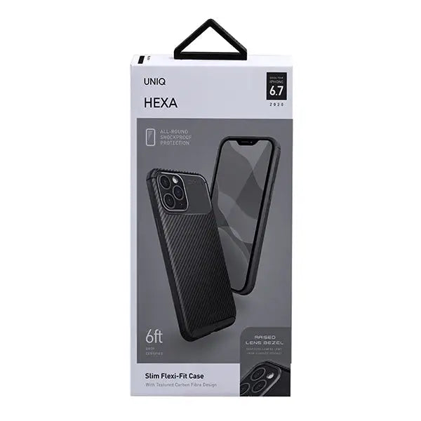Uniq Hexa case for iPhone 12 Pro Max - black - Cell phone cases and covers<<<HurtelXML