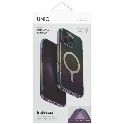 Uniq Iridescia Magclick Charging Case for iPhone 16 Pro Max - Black - Cell phone cases and covers<<<HurtelXML