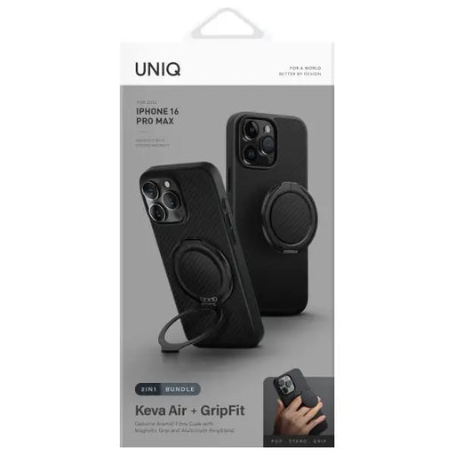 Uniq Keva Air iPhone 16 Pro Max 6.9’’ Magclick Charging case black/carbon black - Cell phone cases