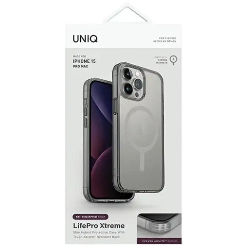 Uniq LifePro Xtreme Magclick Charging case for iPhone 15 Pro Max - gray - Cell phone cases and covers<<<HurtelXML
