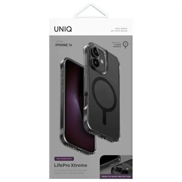 Uniq LifePro Xtreme Magclick Charging Case for iPhone 16 - Black - Cell phone cases and covers<<<HurtelXML
