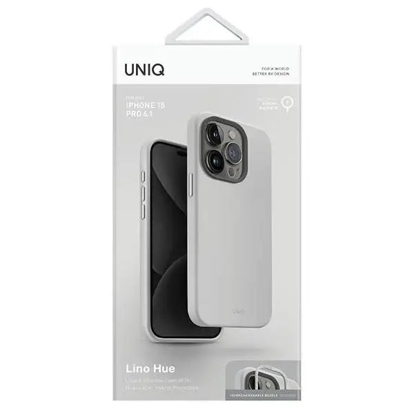 Uniq Lino Hue Magclick Charging case for iPhone 15 Pro - light gray - Cell phone cases and covers<<<HurtelXML