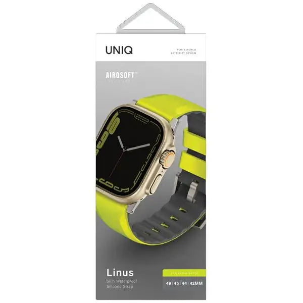 Uniq Linus Airosoft Silicone strap for Apple Watch 1/2/3/4/5/6/7/8/SE/SE2/Ultra 42/44/45/49mm - lime - Other cell phone
