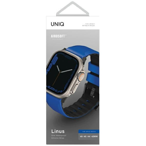 Uniq Linus Airosoft Silicone Strap for Apple Watch 1/2/3/4/5/6/7/8/SE/SE2/Ultra 42/44/45/49mm - Blue - Other cell phone