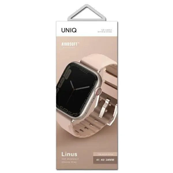 Uniq Linus Apple Watch Series 4/5/6/7/8/SE/SE2 strap 38/40/41mm. Airosoft Silicone pink/blush pink - Other cell phone