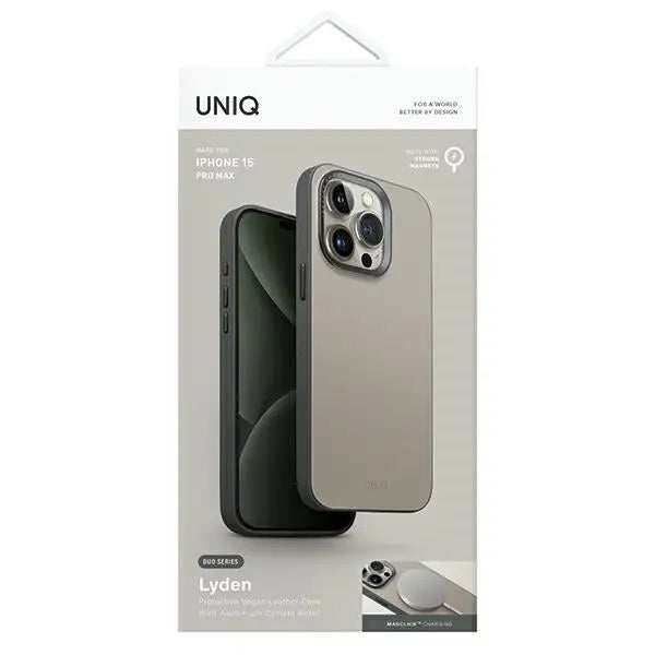 Uniq Lyden DS iPhone 15 Pro Max 6.7’’ Magclick Charging case beige-green/ivory-lichen green - Cell phone cases