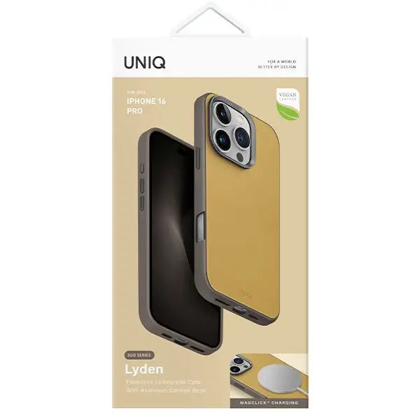 Uniq Lyden DS iPhone 16 Pro 6.3’’ Magclick Charging case yellow-gray/yellow-gray - Cell phone cases