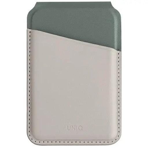 Uniq Lyden DS magnetic RFID wallet with phone stand - beige and green - Others<<<HurtelXML