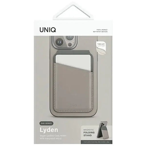 Uniq Lyden DS magnetic RFID wallet with phone stand - beige and green - Others<<<HurtelXML
