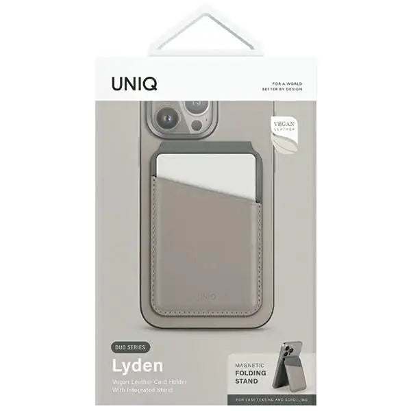 Uniq Lyden DS magnetic RFID wallet with phone stand - beige and green - Others<<<HurtelXML