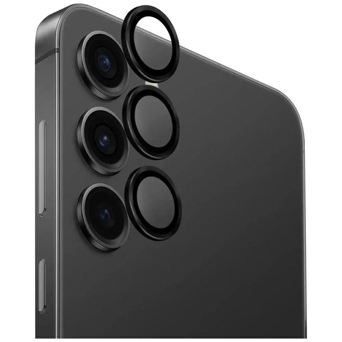 Uniq Optix Aluminum Camera Lens for Samsung Galaxy S25+ - Black - Cell phone tempered glass<<<HurtelXML
