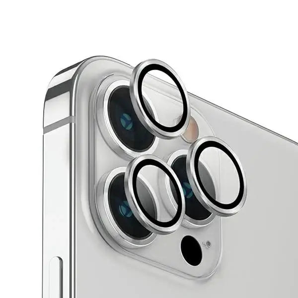 Uniq Optix Aluminum Camera Lens Protector for iPhone 14 Pro / 14 Pro Max camera lens with applicator - silver - Cell