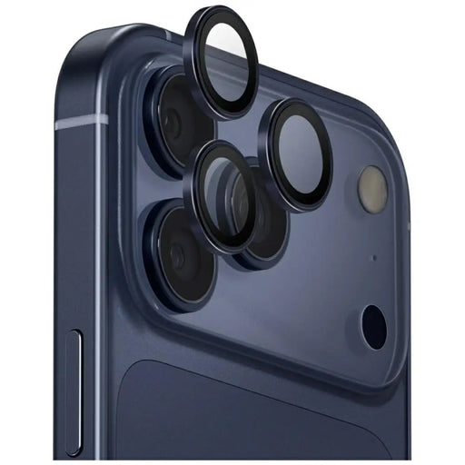Uniq Optix Aluminum Camera Lens Protector for iPhone 17 Pro / iPhone 17 Pro Max with Applicator - Navy Blue - Cell