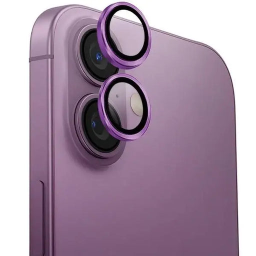 Uniq Optix Aluminum Camera Lens Protector with Applicator for iPhone 16 / iPhone 16 Plus - Pink - Cell phone tempered
