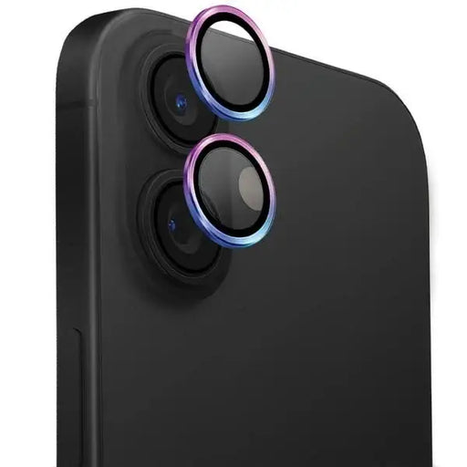 Uniq Optix Aluminum Camera Lens Protector with Applicator for iPhone 16 / iPhone 16 Plus - Iridescent - Cell phone