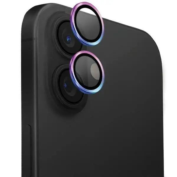 Uniq Optix Aluminum Camera Lens Protector with Applicator for iPhone 16 / iPhone 16 Plus - Iridescent - Cell phone