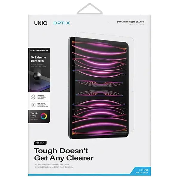 Uniq Optix Clear tempered glass with applicator for iPad Air 13’’ 2024 - Cell phone tempered glass<<<HurtelXML