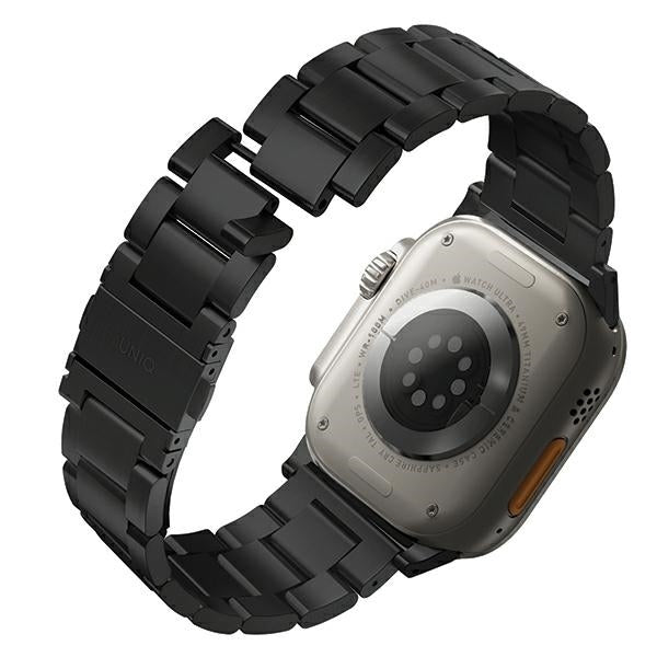 Uniq Osta Stainless Steel Strap for Apple Watch 1/2/3/4/5/6/7/8/SE/SE2/Ultra 42/44/45/49mm - Black - Other cell phone
