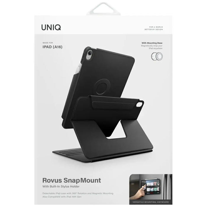 Uniq Rovus Snapmount Magnetic 360 Rotating Detachable case for iPad 11’’ 2025 / iPad 10.9’’ 2022 (10th gen.) - black