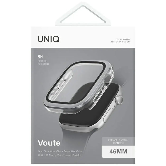 Uniq Voute tempered glass case for Apple Watch 10 46 mm - silver - Cell phone cases and covers<<<HurtelXML