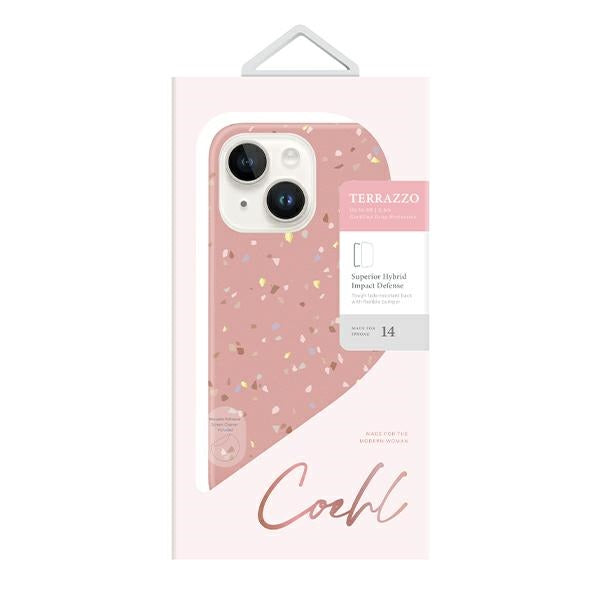 Uniq Coehl Terrazzo case for iPhone 14 Plus - pink