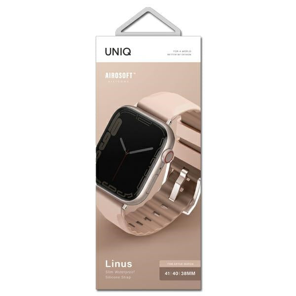 Uniq Linus Apple Watch Series 4/5/6/7/8/SE/SE2 strap 38/40/41mm. Airosoft Silicone pink/blush pink