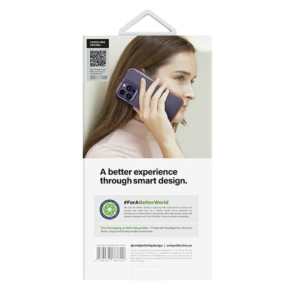 Uniq Combat Duo case for iPhone 14 Pro - lilac and pink