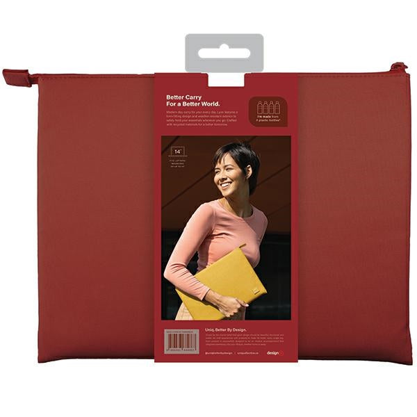 Uniq Lyon Waterproof RPET case for a 14" laptop - red