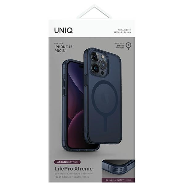 Uniq LifePro Xtreme Magclick Charging case for iPhone 15 Pro - dark blue