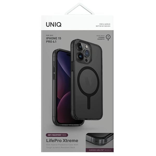 Uniq LifePro Xtreme Magclick Charging case for iPhone 15 Pro - black