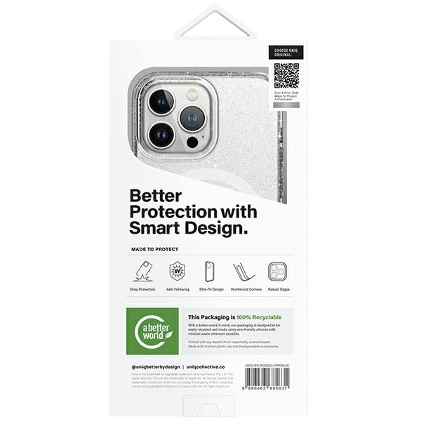 Uniq LifePro Xtreme Magclick Charging Case for iPhone 15 Pro Max - Transparent Silver