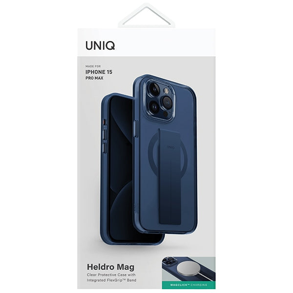 Uniq Heldro Mag Magclick Charging case for iPhone 15 Pro Max - blue