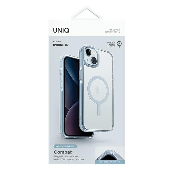 Uniq Combat Magclick Charging case for iPhone 15 / 14 / 13 - light blue