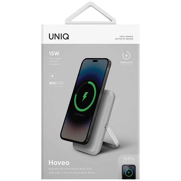 Powerbank Uniq Hoveo magnetic 5000mAh USB-C 20W PD - gray